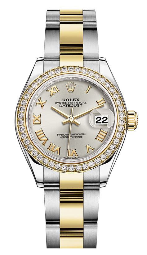 rolex ladies diamond bezel datejust|ladies rolex datejust two tone.